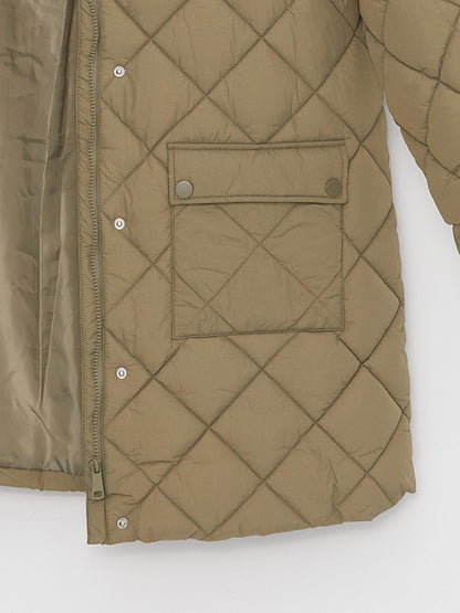 Hooded Quilted Oversize Women's Puffer Jacket