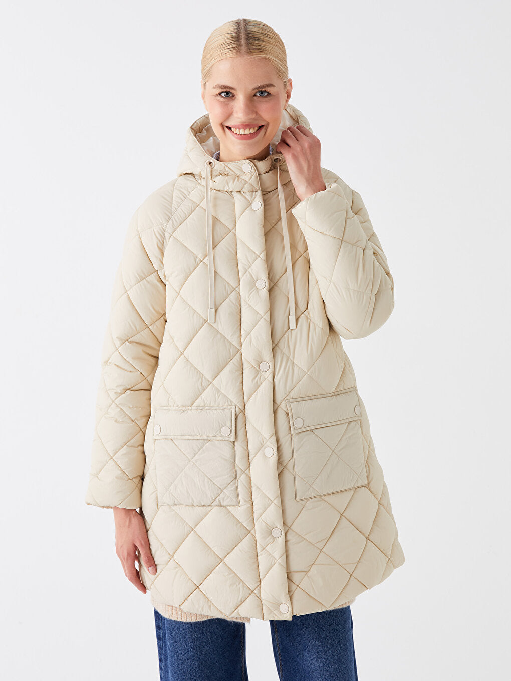 Hooded Quilted Oversize Women's Puffer Jacket