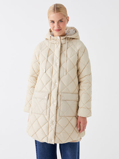 Hooded Quilted Oversize Women's Puffer Jacket