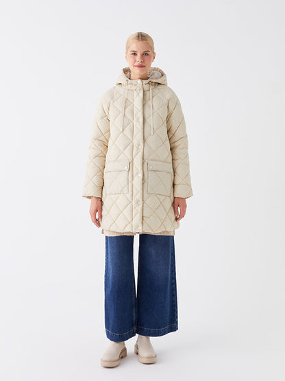 Hooded Quilted Oversize Women's Puffer Jacket