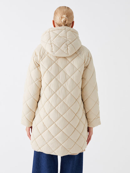 Hooded Quilted Oversize Women's Puffer Jacket