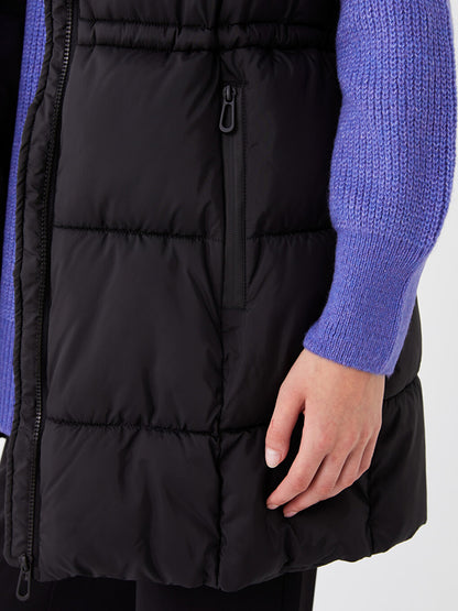 Women's Hooded Plain Puffer Vest