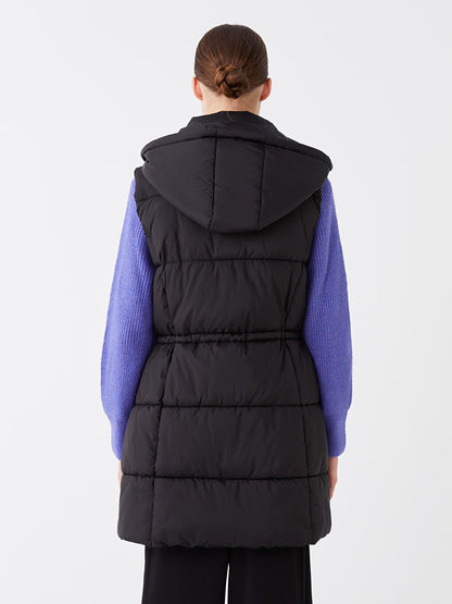 Women's Hooded Plain Puffer Vest