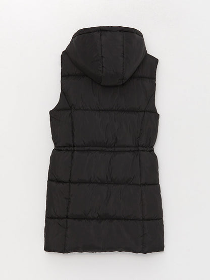 Women's Hooded Plain Puffer Vest