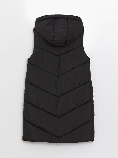 Women's Hooded Plain Puffer Vest