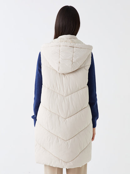 Women's Hooded Plain Puffer Vest