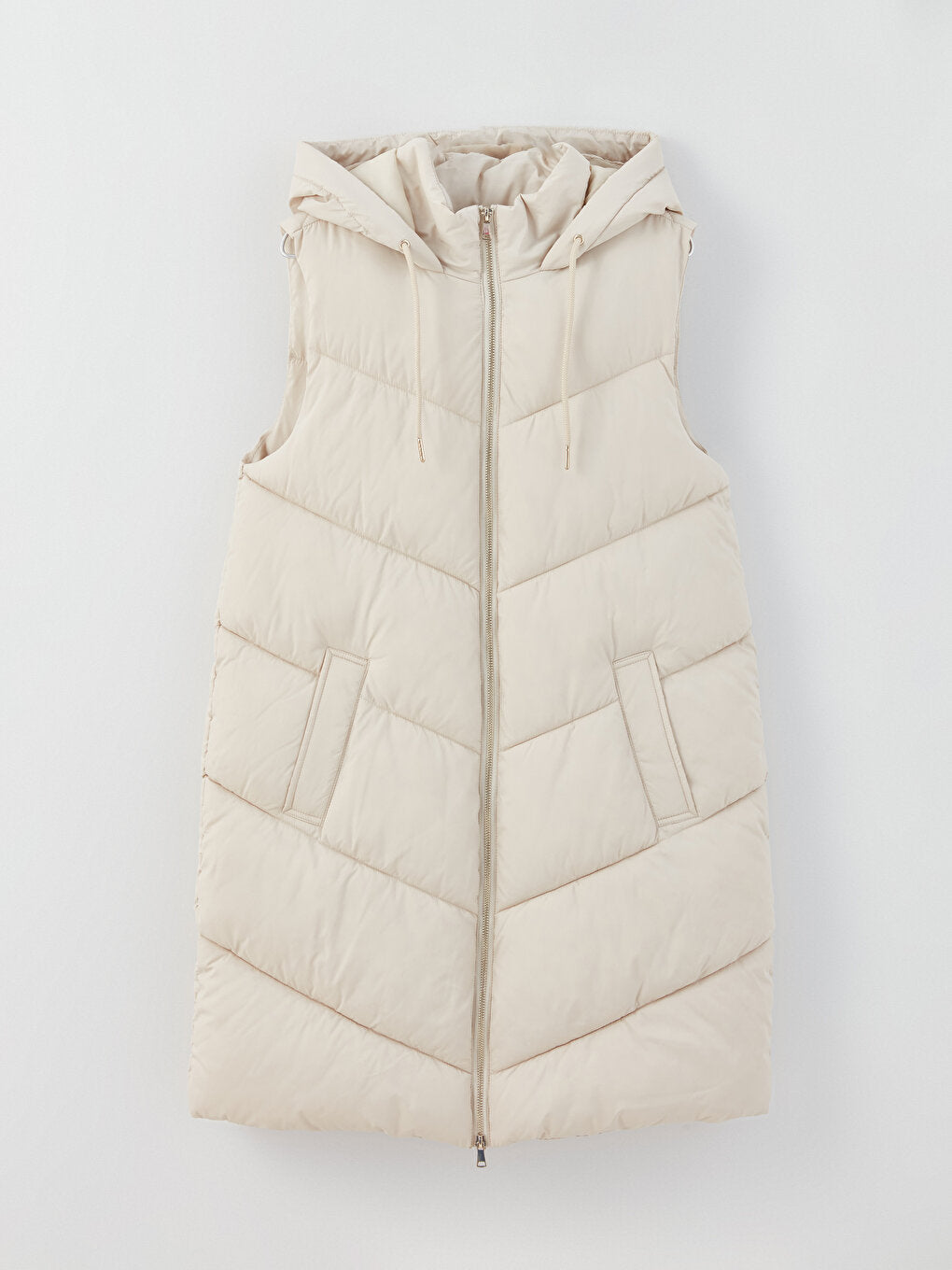 Women's Hooded Plain Puffer Vest