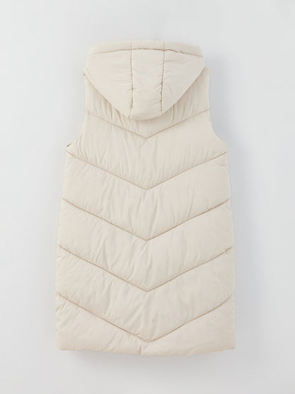 Women's Hooded Plain Puffer Vest