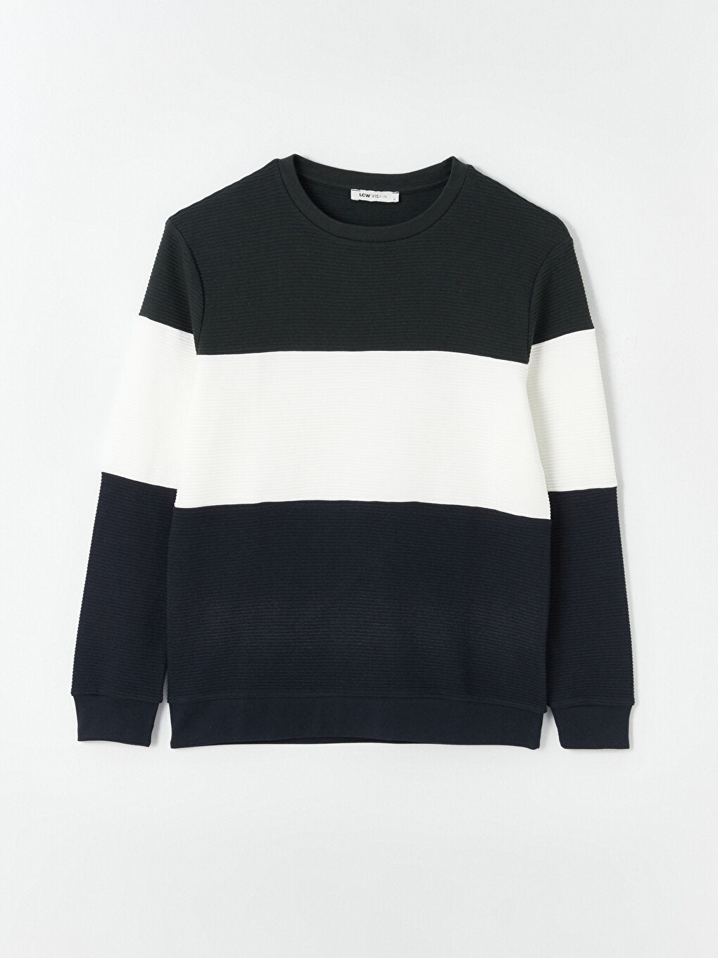 Crew Neck Long Sleeve Color Block Men's Sweatshirt