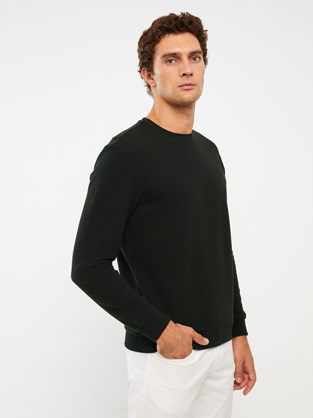 Crew Neck Long Sleeve Men's Sweatshirt