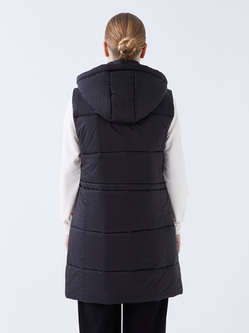 Women's Hooded Plain Puffer Vest