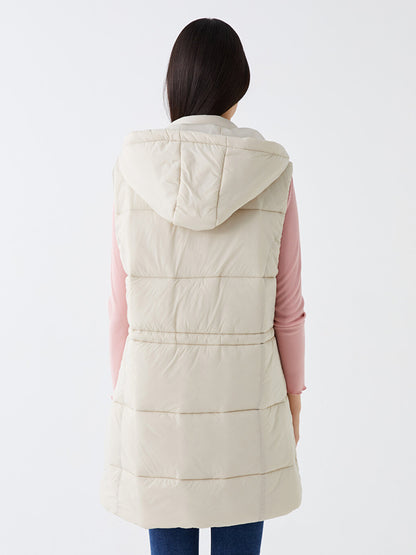 Women's Hooded Plain Puffer Vest