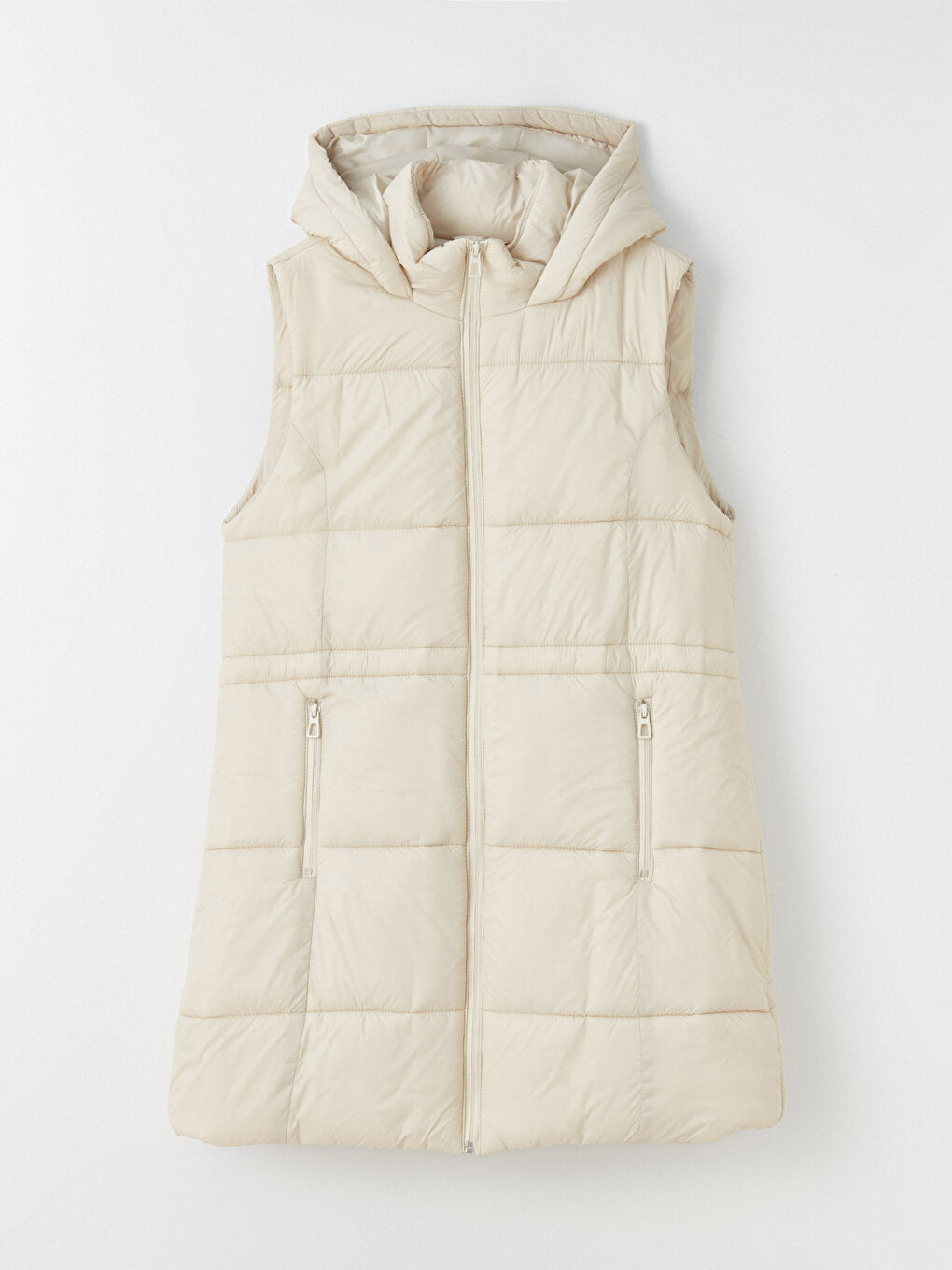 Women's Hooded Plain Puffer Vest