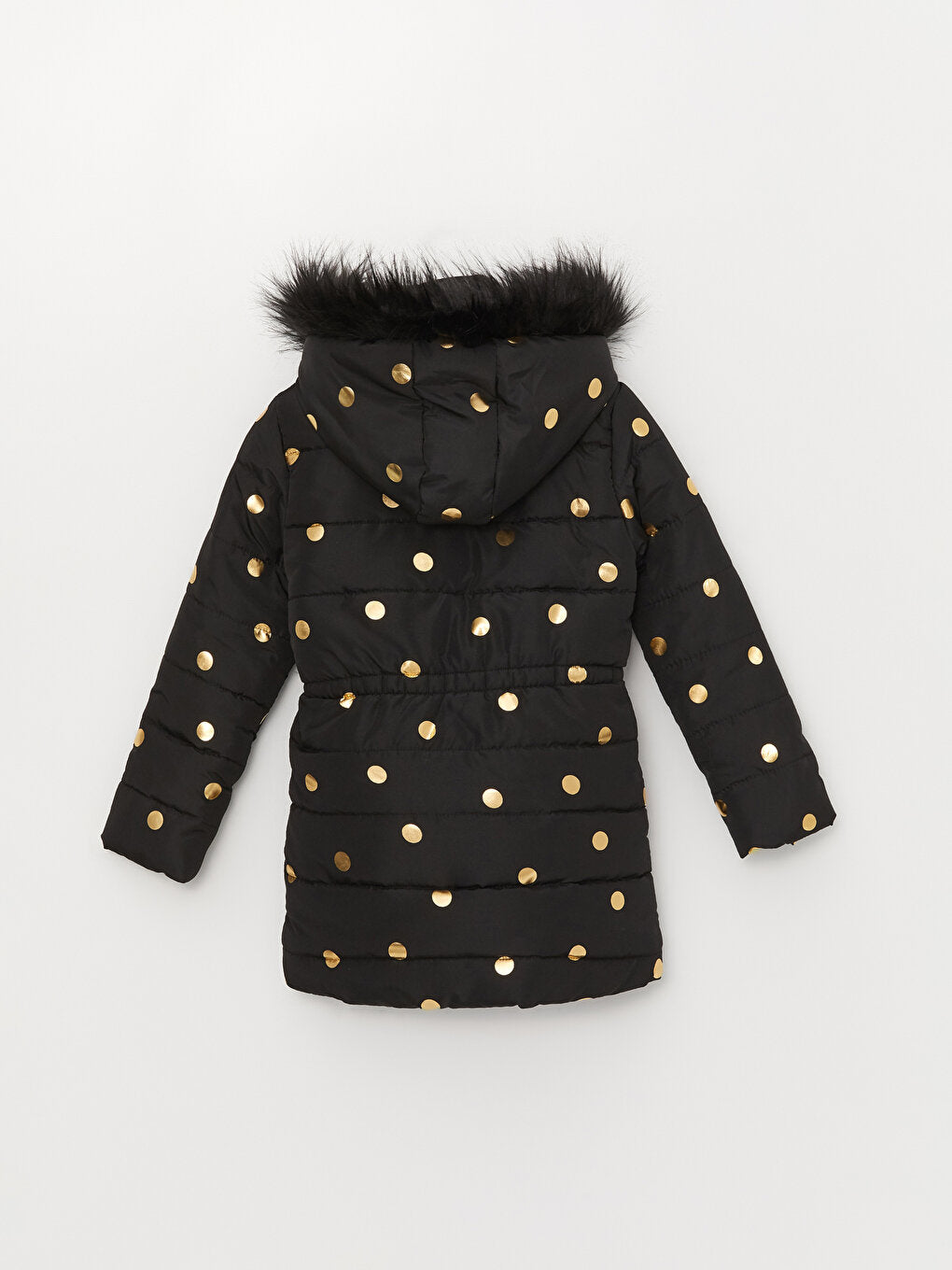 Hooded Printed Girl's Coat