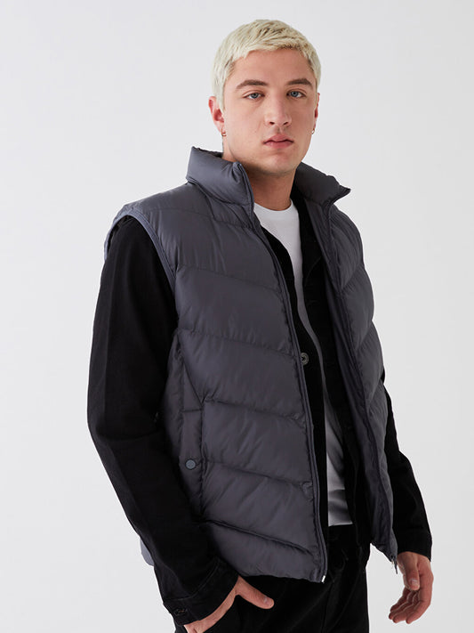 Standard Mold Stand Collar Men's Puffer Vest