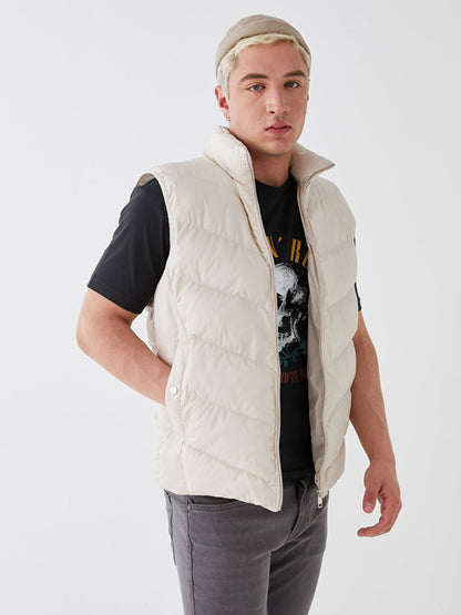 Standard Mold Stand Collar Men's Puffer Vest