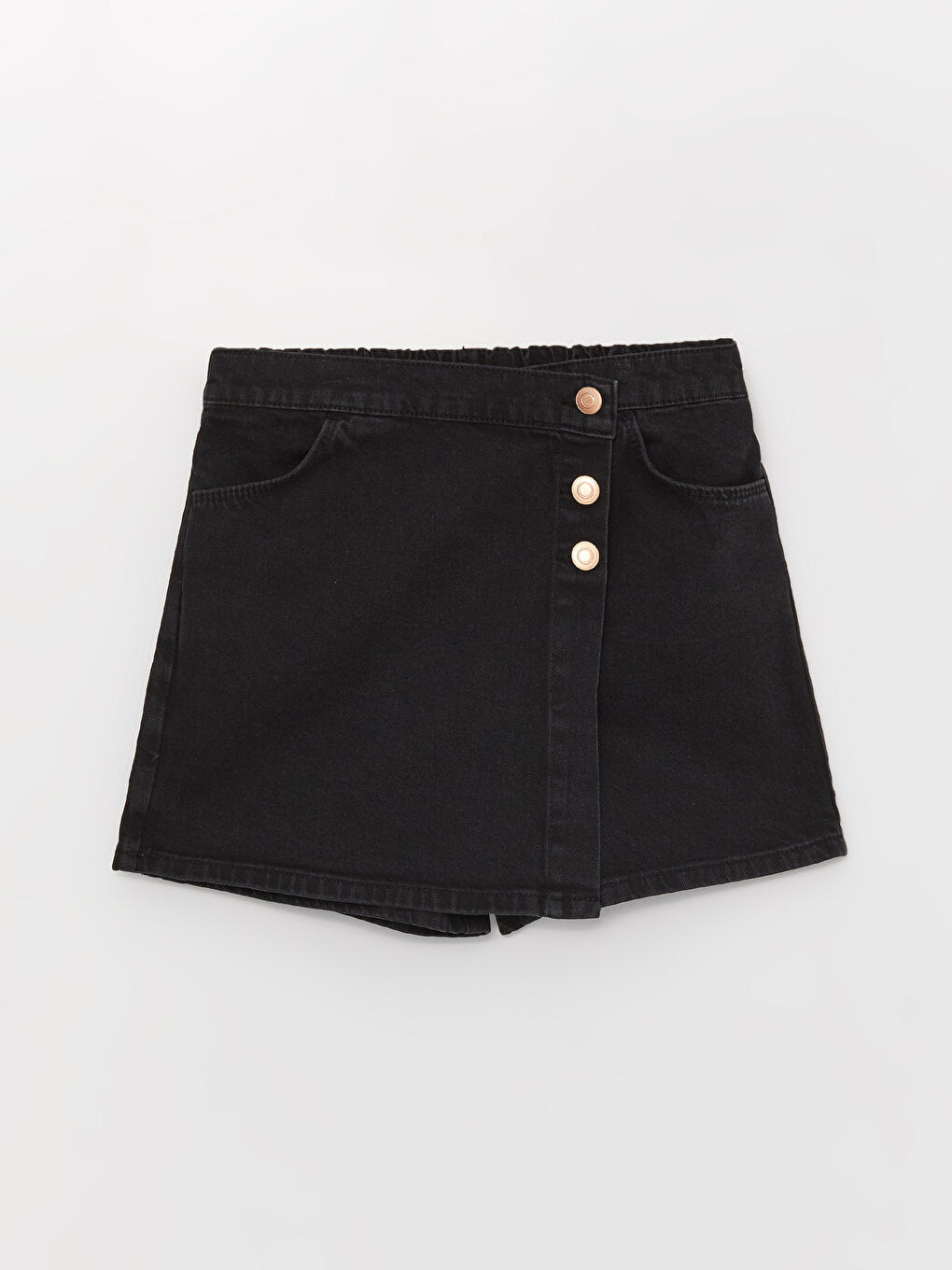 Girls' Jean Shorts Skirt with Elastic Waist