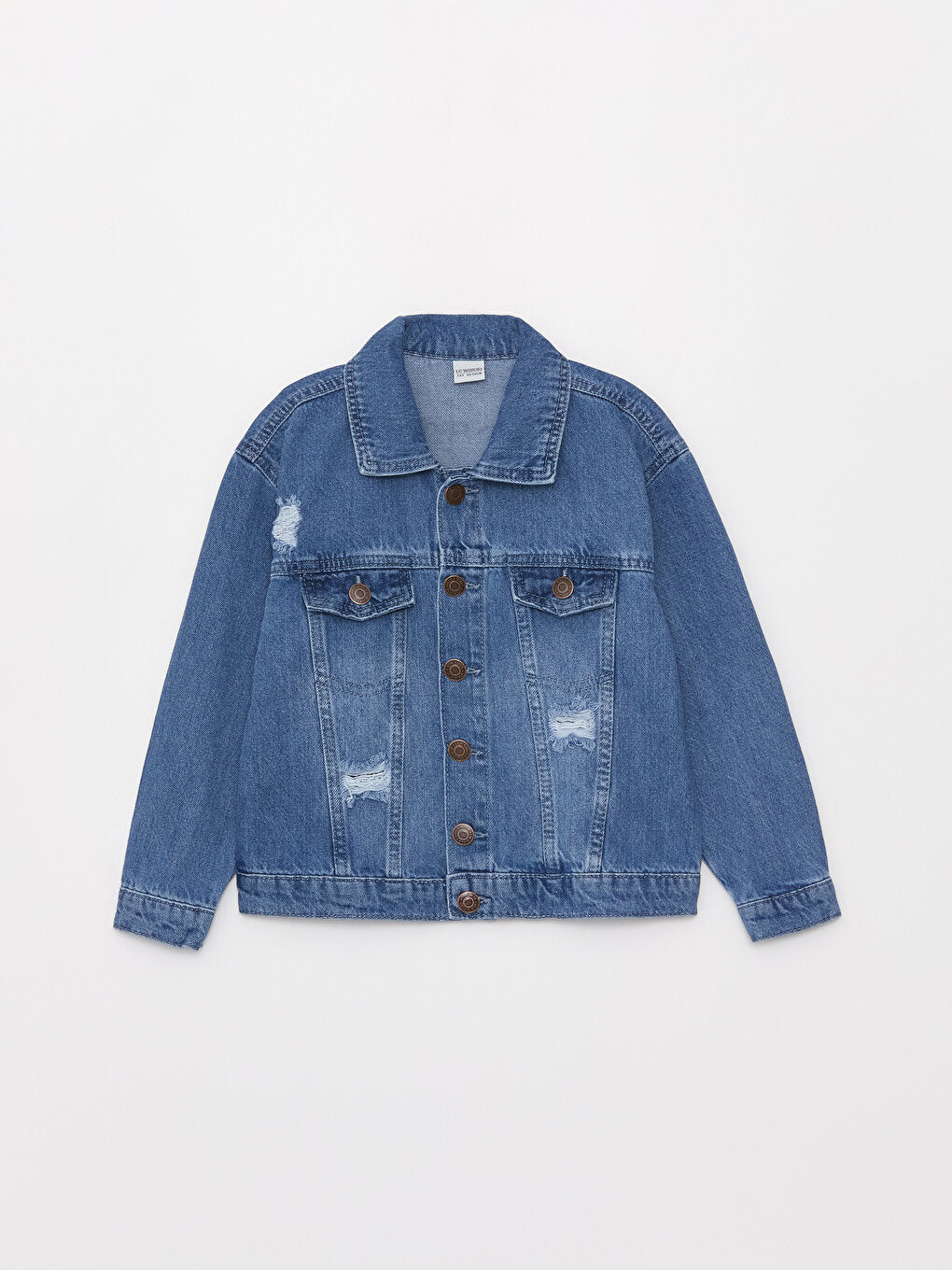 Ripped Detailed Girl's Jean Jacket