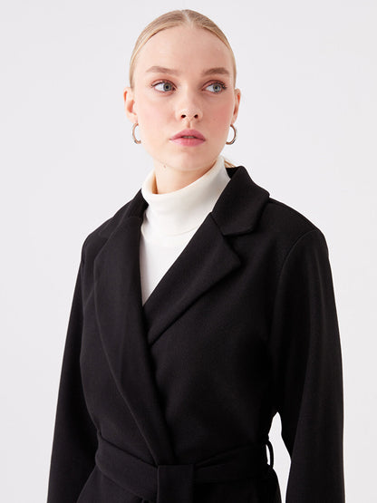 Women's Jacket Collar Plain Cashmere Coat