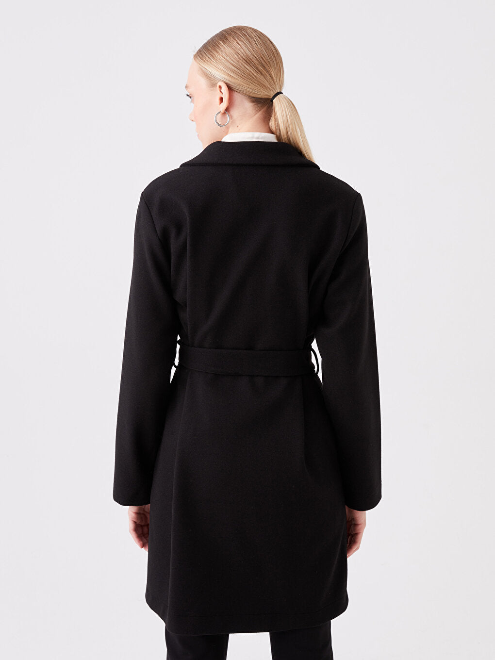 Women's Jacket Collar Plain Cashmere Coat