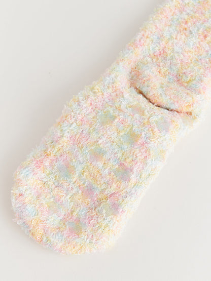 Appliqued Embroidered Girl's Home Socks and Buckle