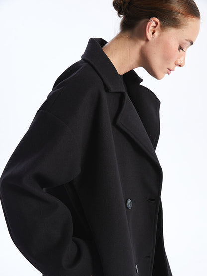 Women's Jacket Collar Plain Stash Coat