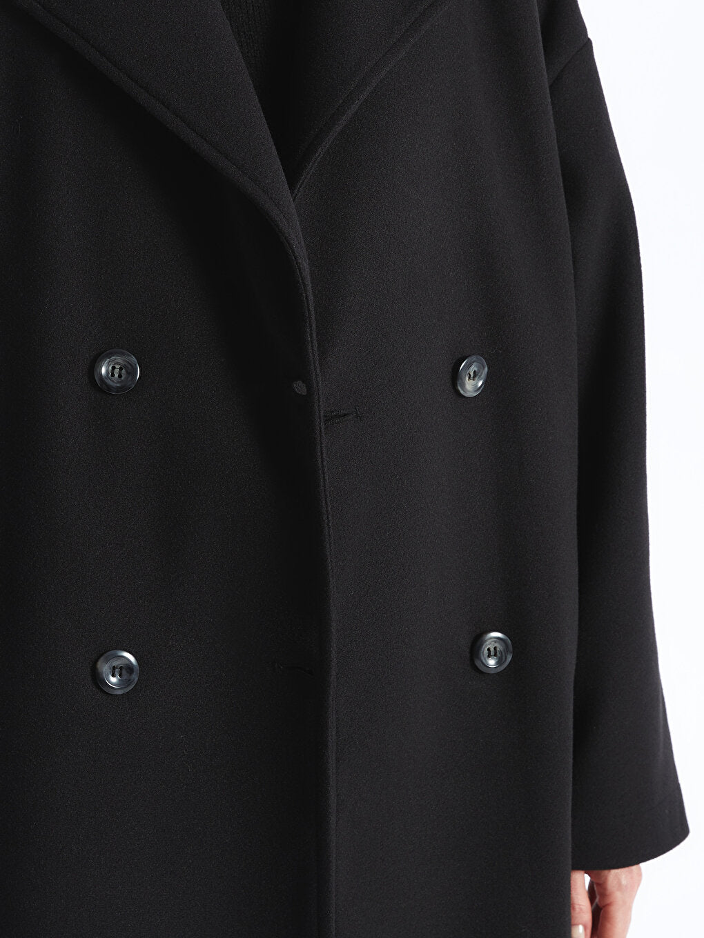 Women's Jacket Collar Plain Stash Coat