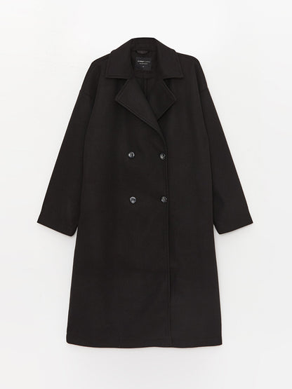 Women's Jacket Collar Plain Stash Coat