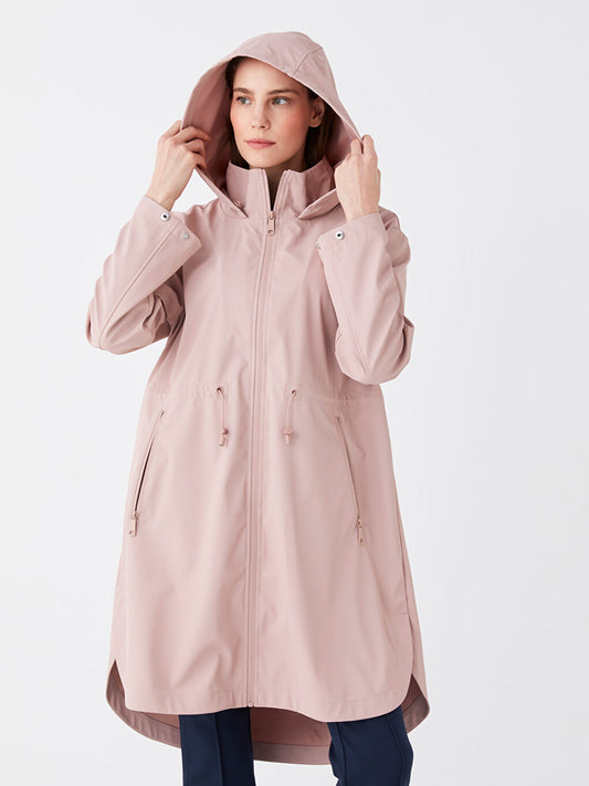 Women's Hooded Plain Raincoat