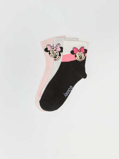 Minnie Mouse Patterned Girl's Socks 3-pack