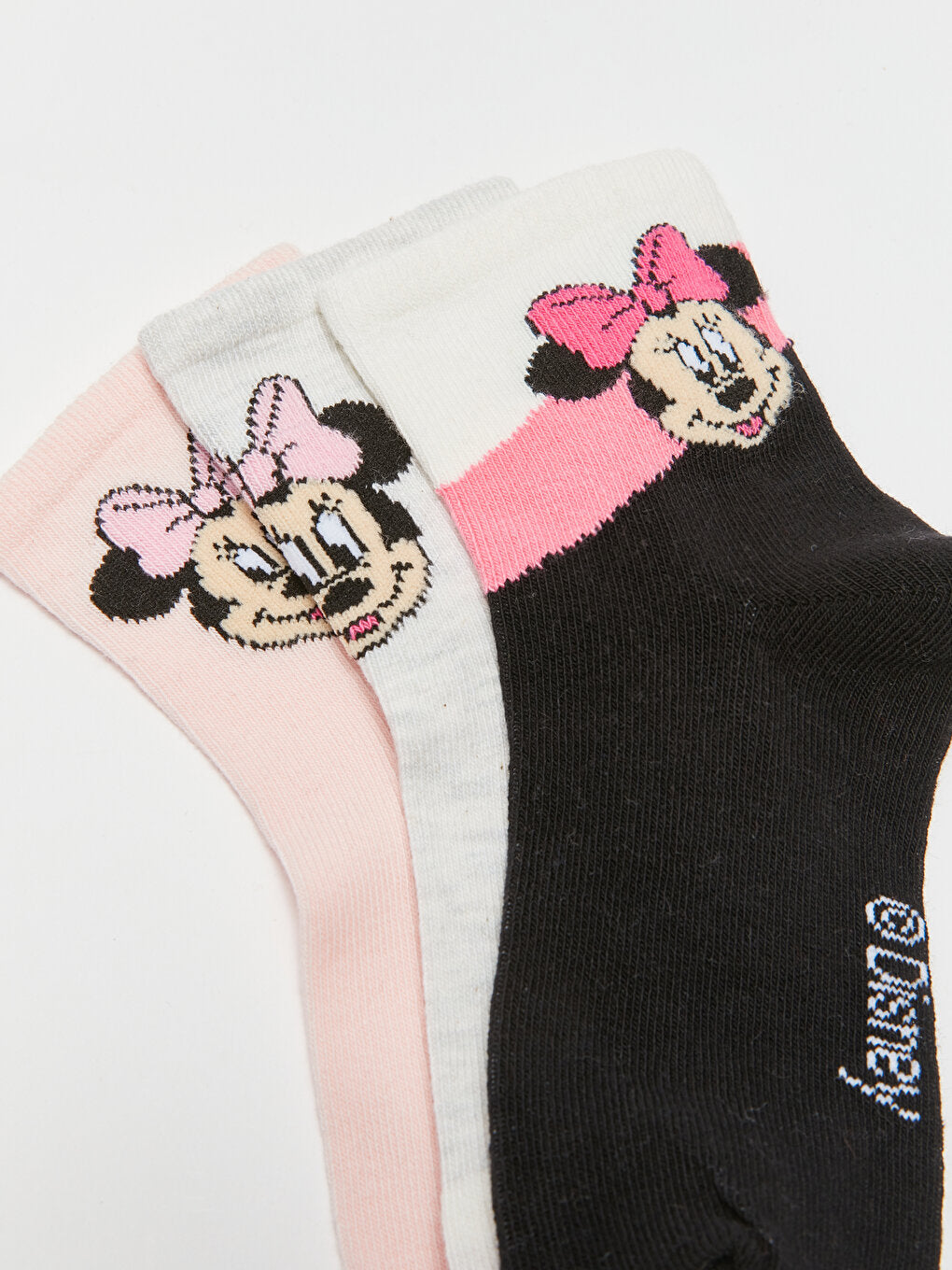 Minnie Mouse Patterned Girl's Socks 3-pack