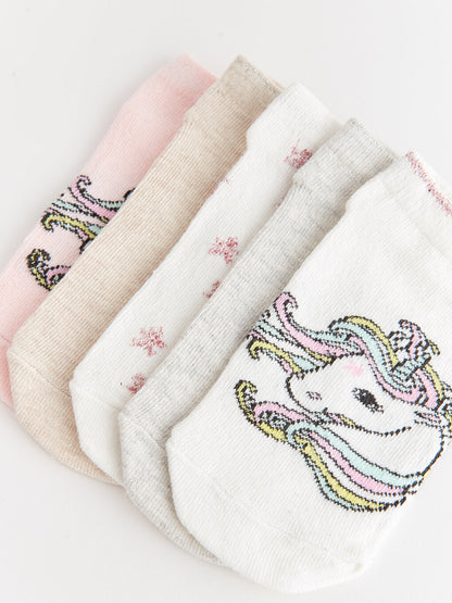 Patterned Girl's Booties Socks 5-pack