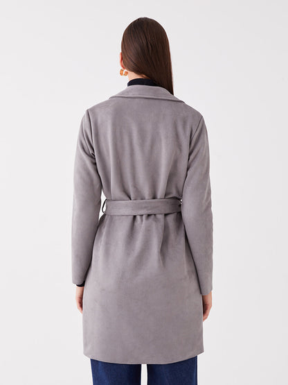 Jacket Collar Plain Long Sleeve Women's Trench Coat