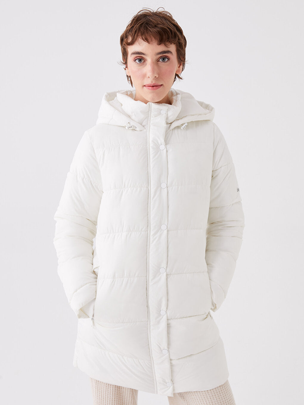 Women's Hooded Plain Puffer Coat