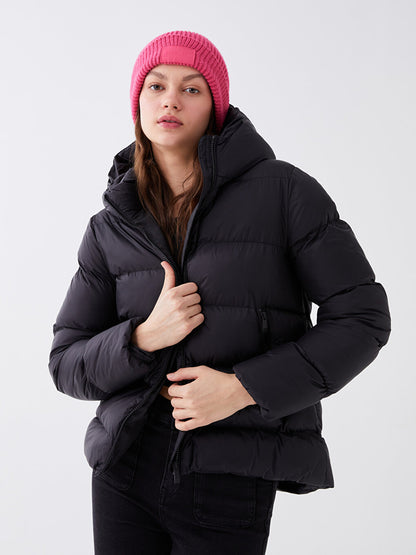 Women's Hooded Plain Puffer Coat