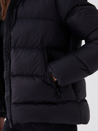 Women's Hooded Plain Puffer Coat