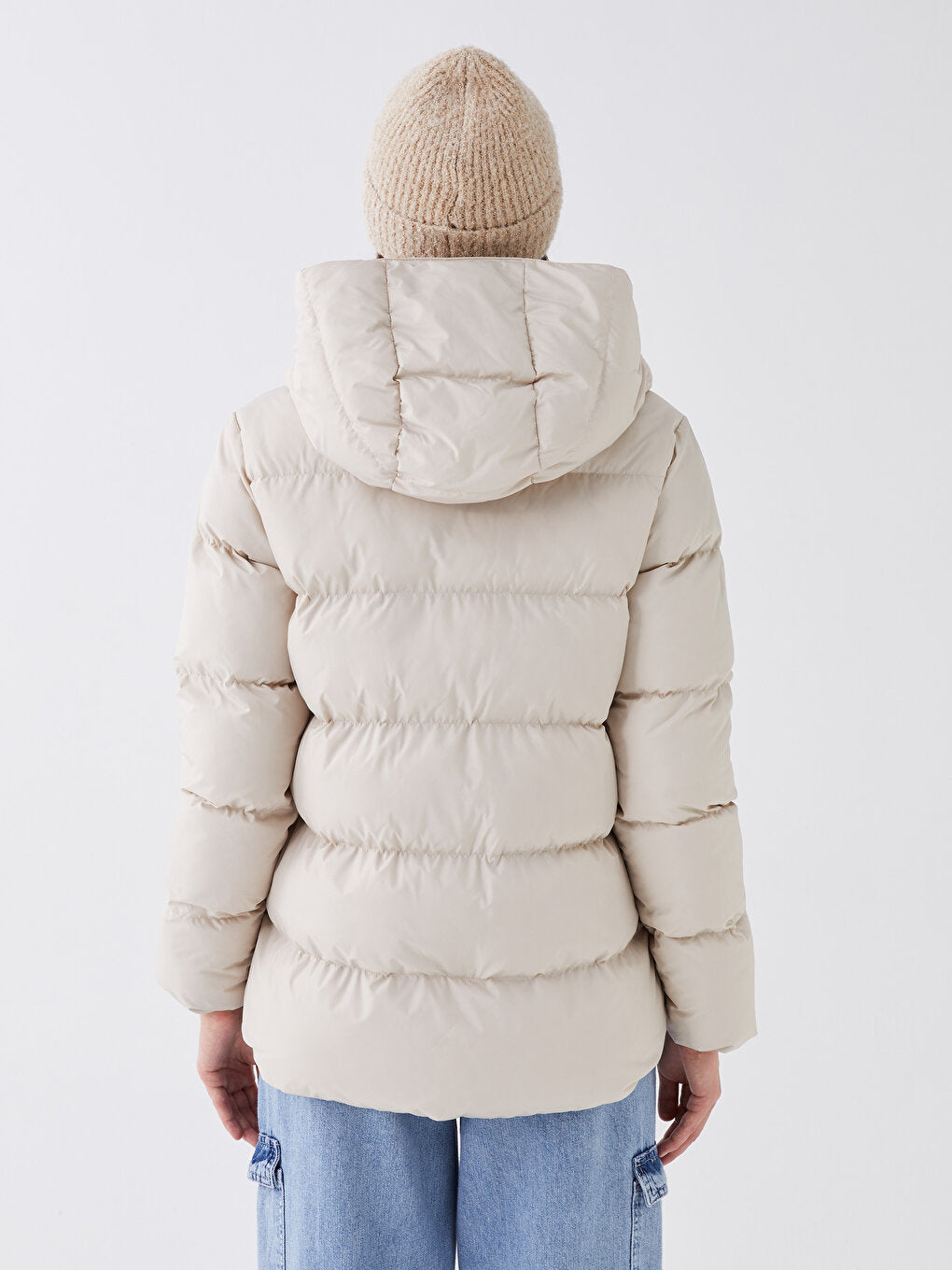 Women's Hooded Plain Puffer Coat