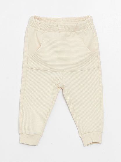 Basic Baby Boy Trousers with Elastic Waist, 2-Piece