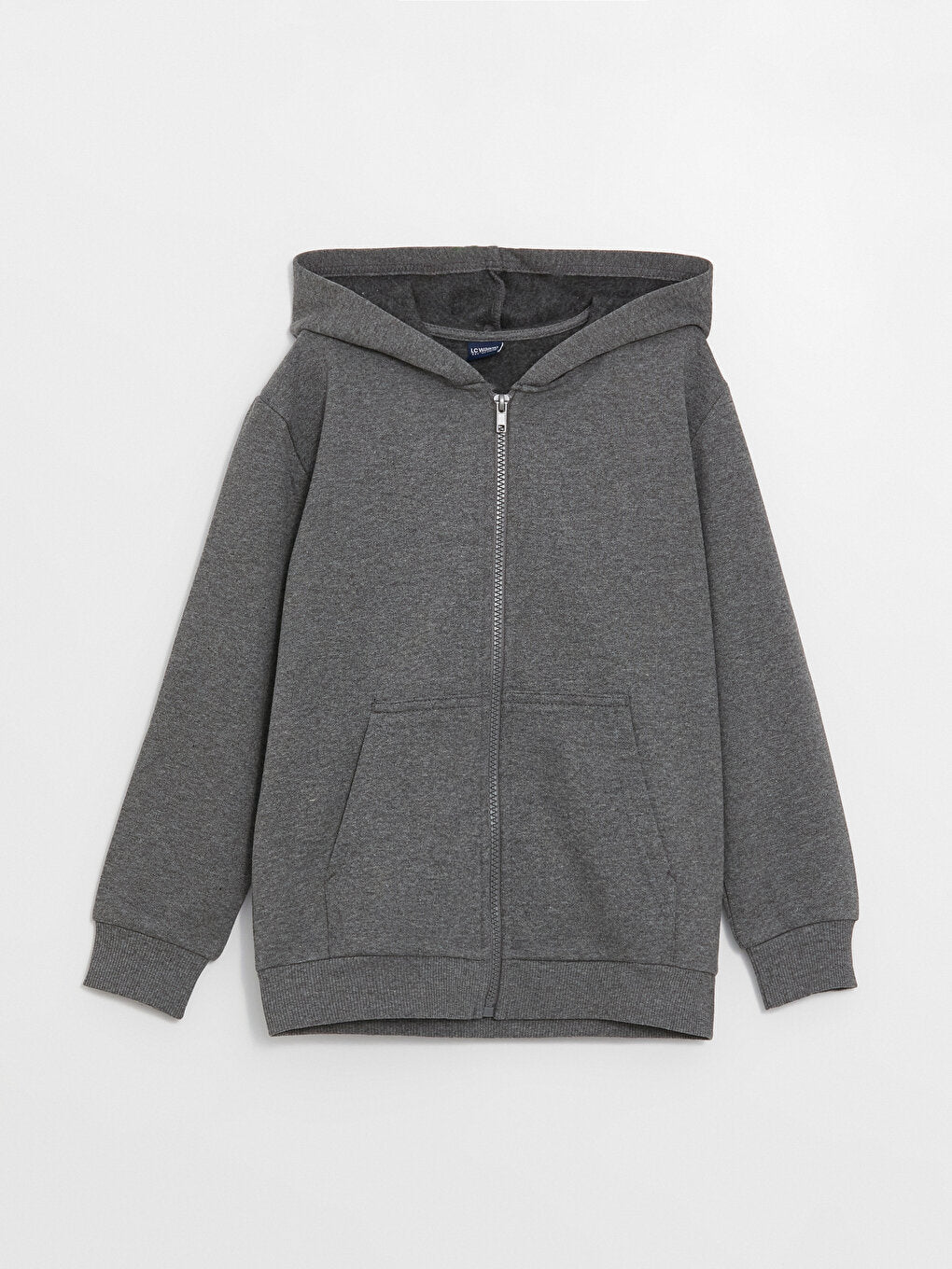 Hooded Basic Long Sleeve Boy's Zipper Sweatshirt