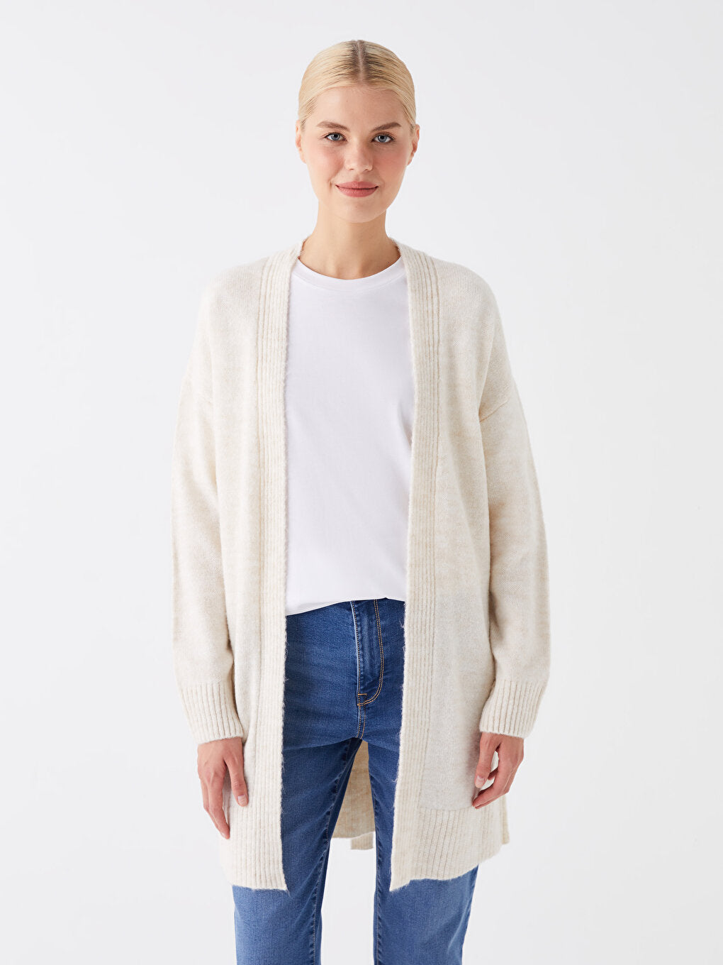 Shawl Collar Plain Long Sleeve Women's Knitwear Cardigan