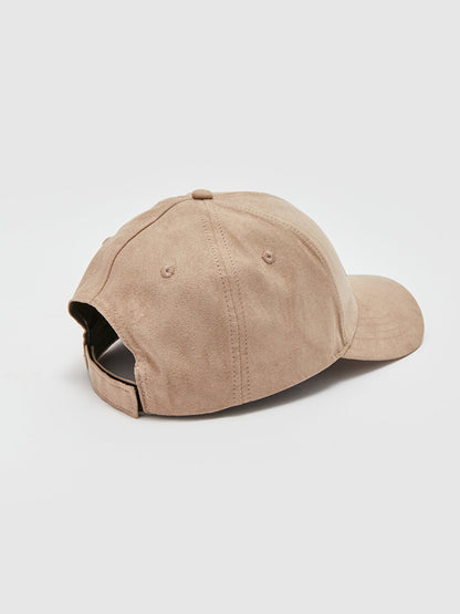 Men's Suede Cap Hat with Text Embroidery