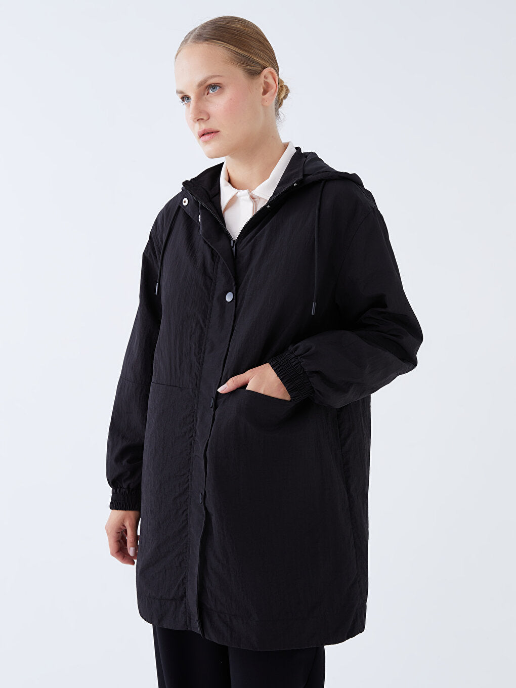 Women's Hooded Plain Raincoat