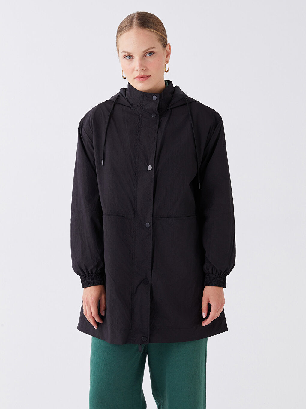 Women's Hooded Plain Raincoat