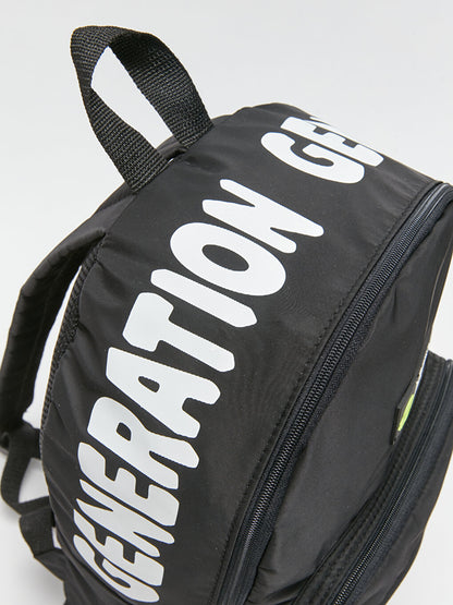 Text Printed Boy's Backpack