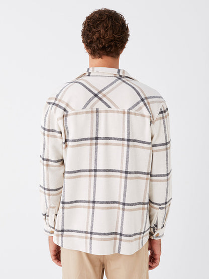 Comfortable Fit Long Sleeve Plaid Men's Shirt Jacket