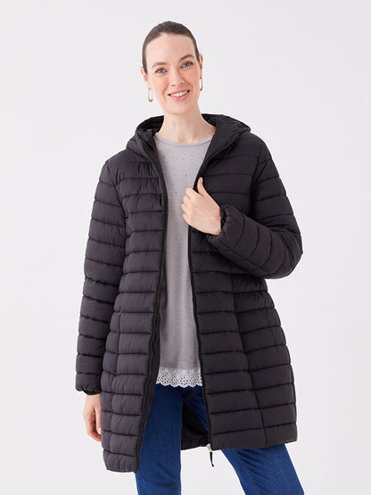 Women's Hooded Plain Puffer Coat