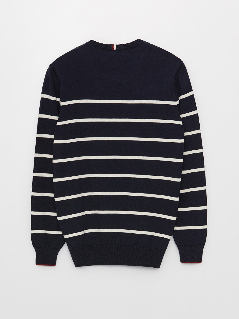 Crew Neck Long Sleeve Striped Men's Knitwear Sweater