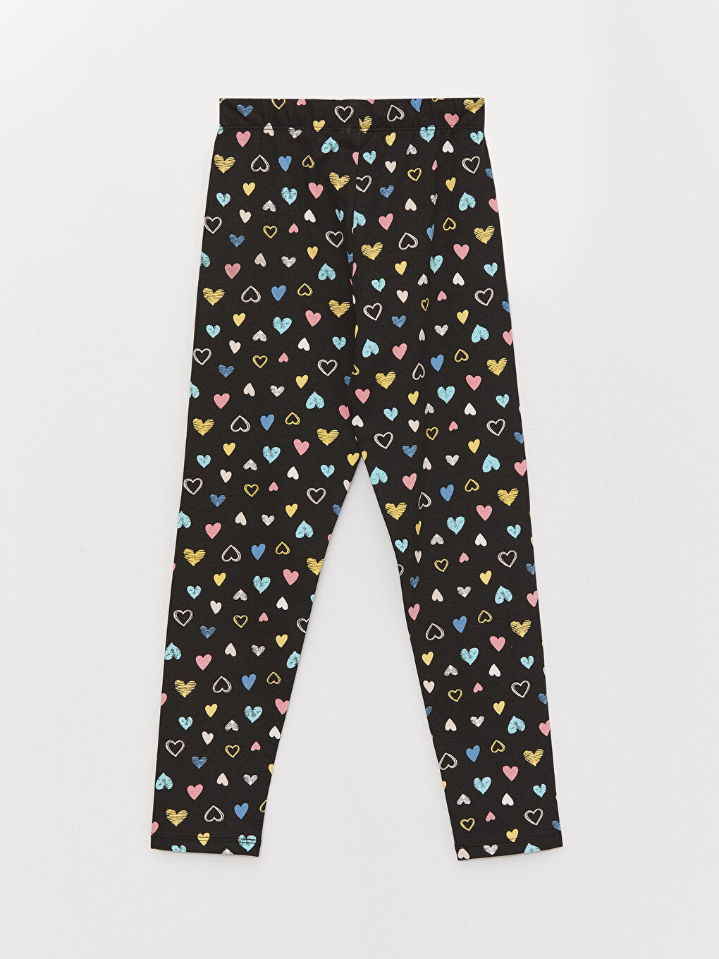 Printed Girls' Long Tights with Elastic Waist