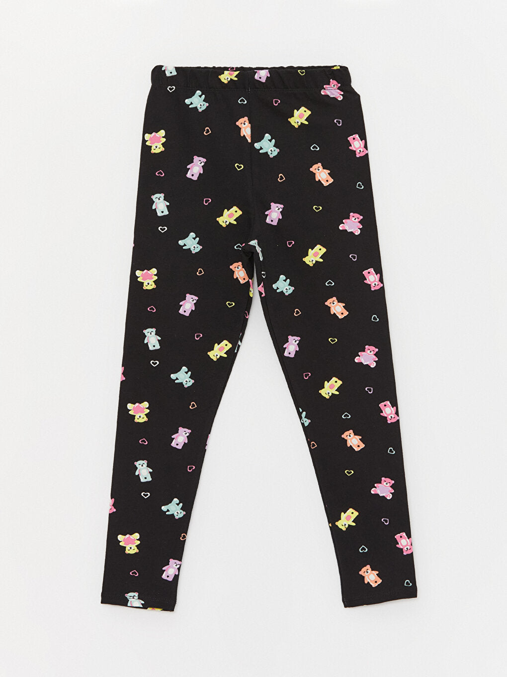 Printed Girls' Long Tights with Elastic Waist