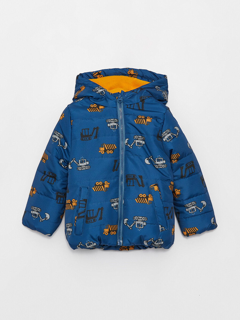 Hooded Long Sleeve Patterned Baby Boy Coat